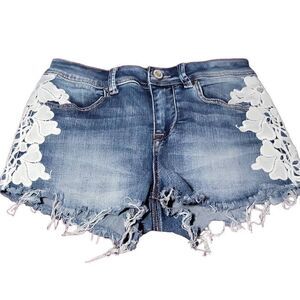 Indigo Rein jean short distressed
